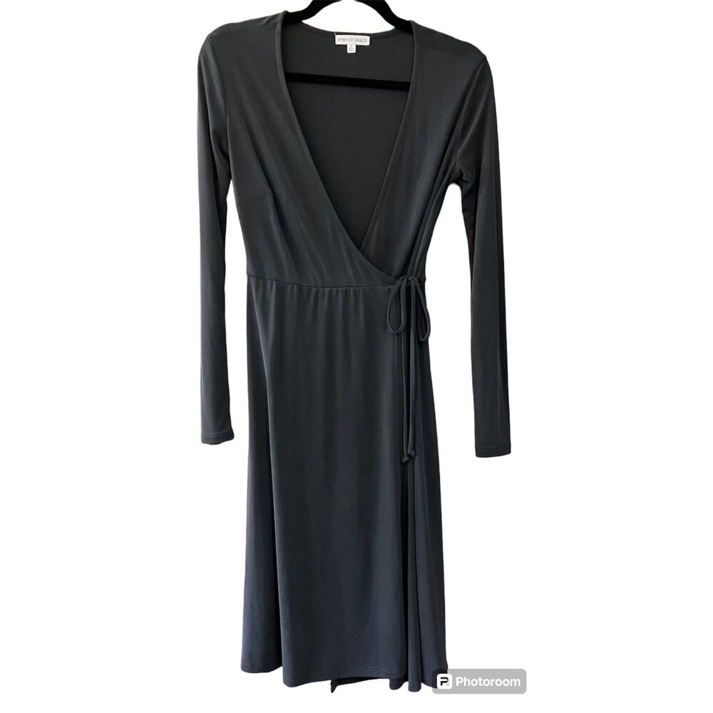 Spirit Of Grace ribbed tie wrap mini dress
